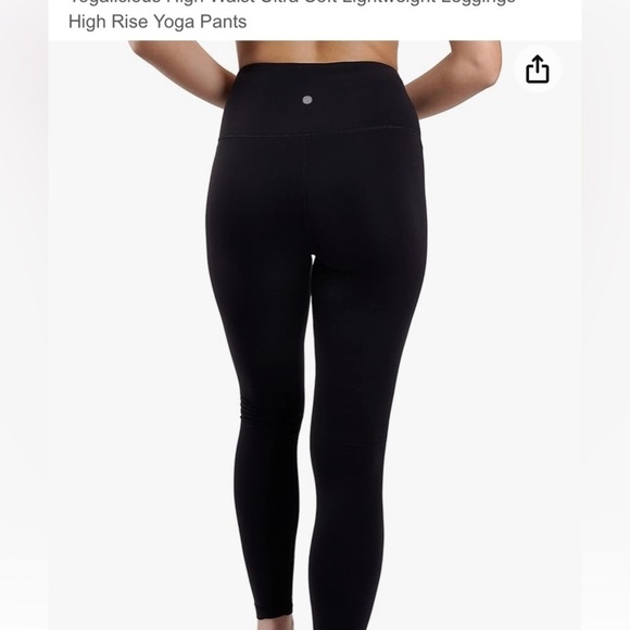 Yogalicious Lux  Black Hi Rise Yoga Ankle Leggings with side pockets - Picture 4 of 7